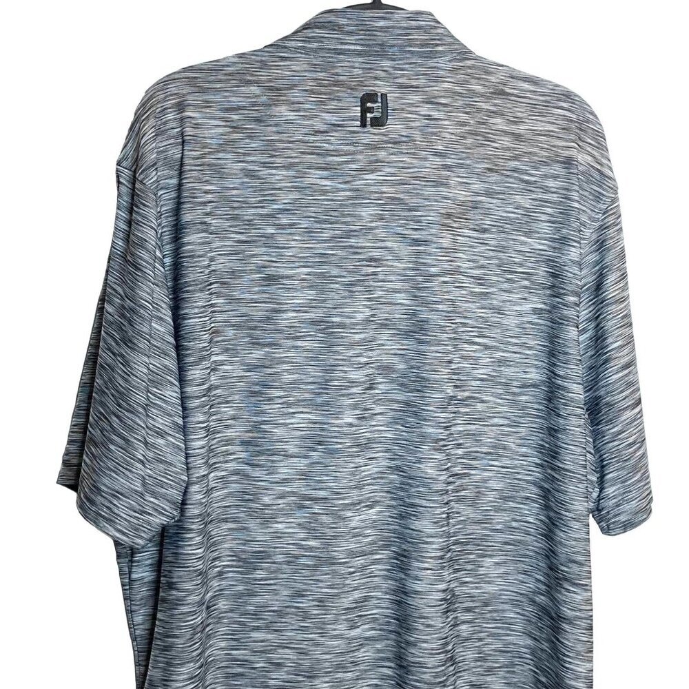 FJ Polo Shirt Mens XL Performance Geometric Black Gray Space Dye Golf - Picture 5 of 7